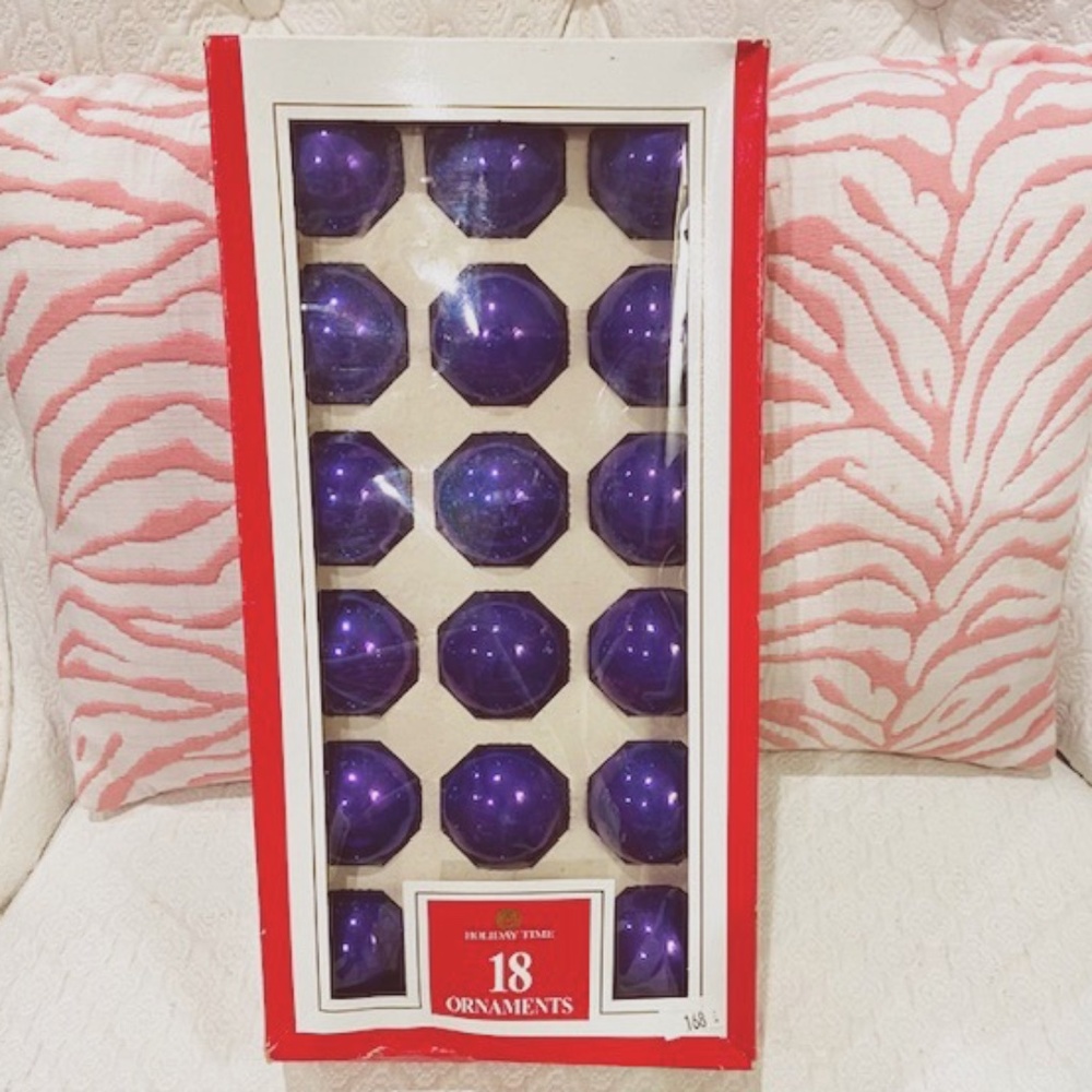 N18-Vintage RAUCH Royal Purple Ornament Set Original Box